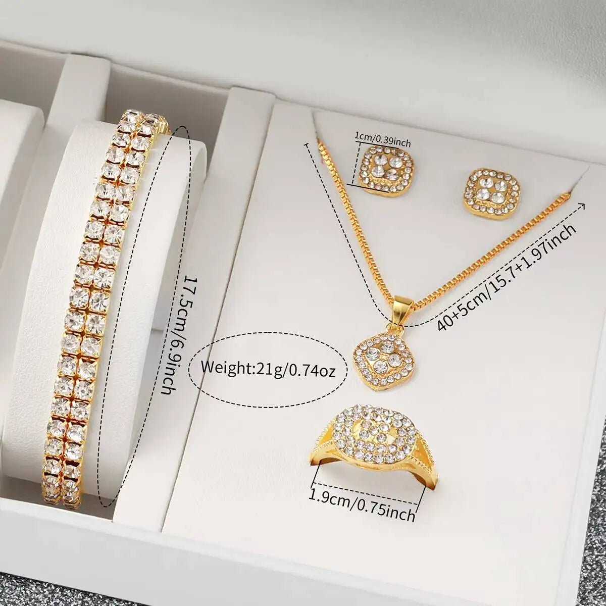 6PCS/Set Luxury Full Diamond Women Watches Fashion Ladies Quartz Wristwatch Jewelry Set Reloj Mujer（Without Box） - troupe de luxe6PCS/Set Luxury Full Diamond Women Watches Fashion Ladies Quartz Wristwatch Jewelry Set Reloj Mujer（Without Box）