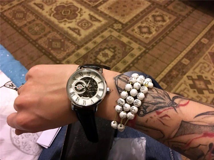 Forsining 053 3d Logo Design Hollow Engraving Black Gold Case Leather Skeleton Mechanical Watches Men Fashion Brand - troupe de luxeForsining 053 3d Logo Design Hollow Engraving Black Gold Case Leather Skeleton Mechanical Watches Men Fashion Brand