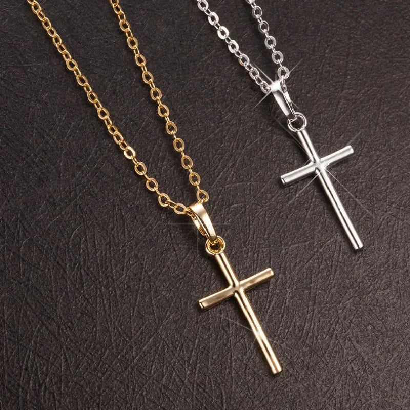 Luxury Zircon Cross Pendants Necklace Fashion Light Golden Silver Color for Men Women Jewelry Chain Accessory - troupe de luxeLuxury Zircon Cross Pendants Necklace Fashion Light Golden Silver Color for Men Women Jewelry Chain Accessory