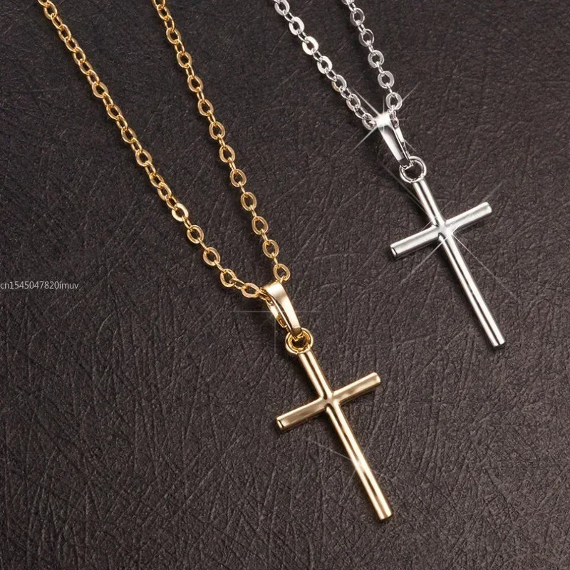 Luxury Zircon Cross Pendants Necklace Fashion Light Golden Silver Color for Men Women Jewelry Chain Accessory - troupe de luxeLuxury Zircon Cross Pendants Necklace Fashion Light Golden Silver Color for Men Women Jewelry Chain Accessory